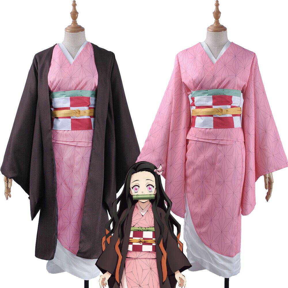 Demon Slayer Kimetsu No Yaiba Haori Cosplay Disfraces Conjuntos Capa Chaqueta Kamado Tanjirou