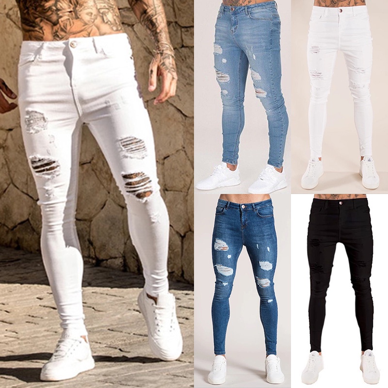 Pantalones blancos best sale skinny hombre