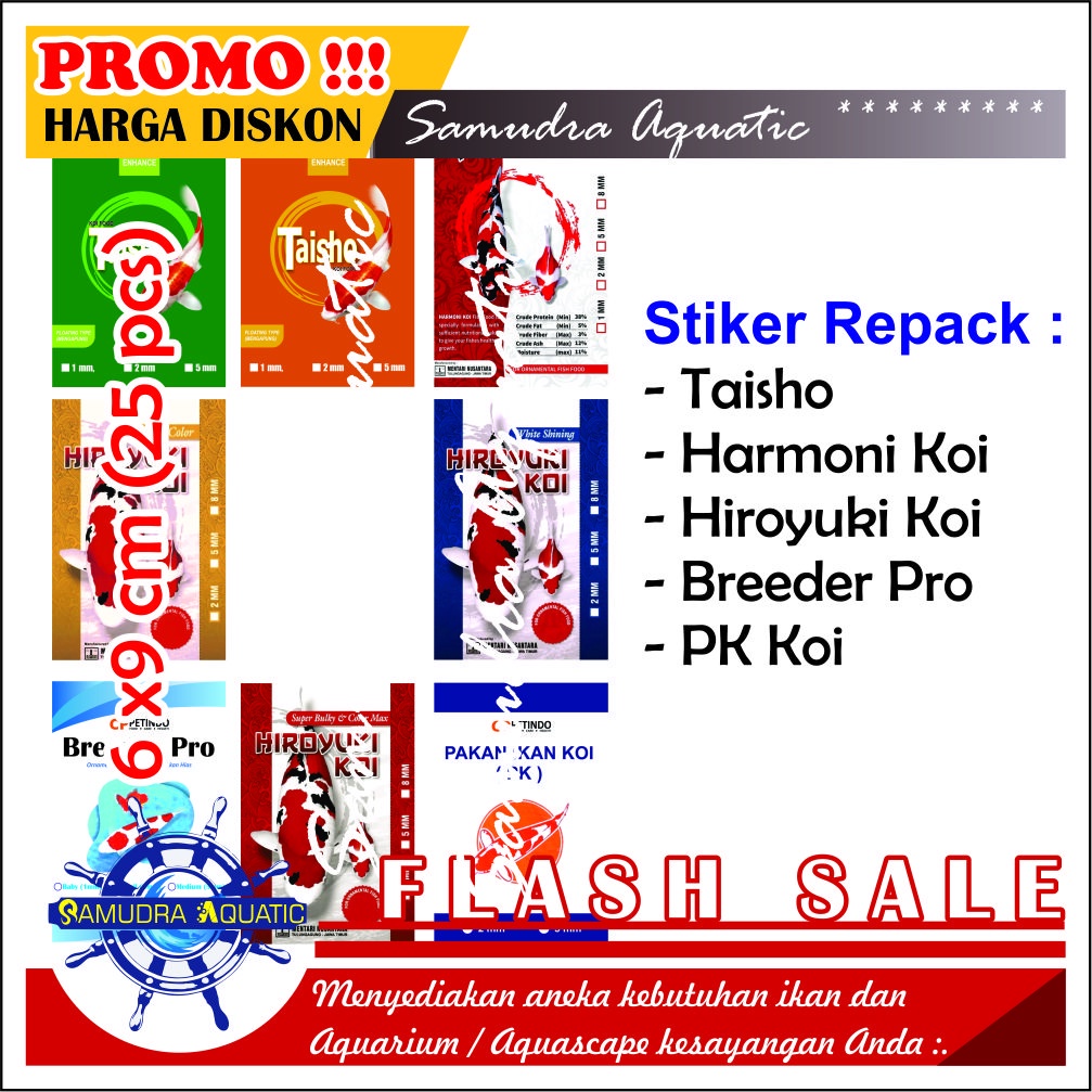 Repack Stickers De Embalaje 6x9 (Hiroyuki Koi , Taisho , Breeder Pro ...
