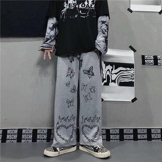 Pantalones De Mujer Con Estampado De Mariposa Casual Hip Hop Harajuku Ropa  De Calle De Gran Tamaño Pierna Ancha | Shopee Chile