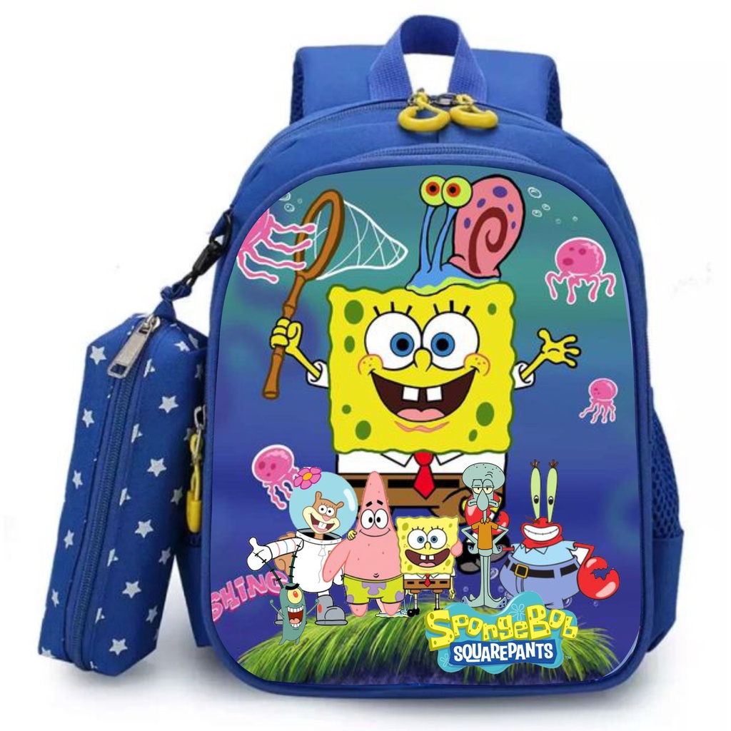 Mochila escolar bob outlet esponja