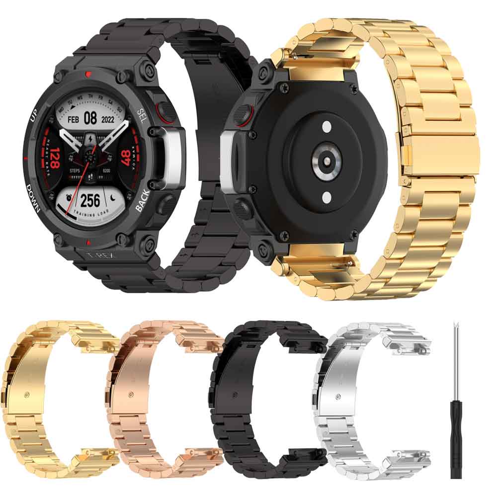 Correa De Acero Inoxidable Para Huami Amazfit T Rex 2 Banda De Reloj De Metal De Repuesto Para Rex2 Pulsera Accesorios Shopee Chile