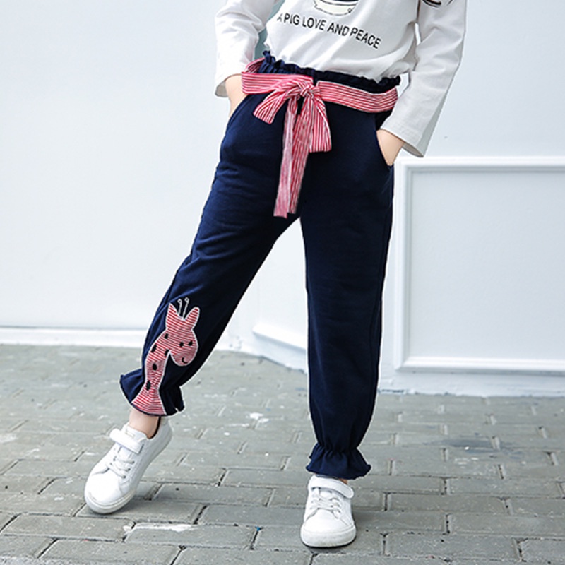 La ropa de los niños Pantalones sueltos niñas Pantalones deportivos de primavera y otoño estilo coreano pantalones de dibujos animados informales algodón Beibeiqi | Shopee Chile