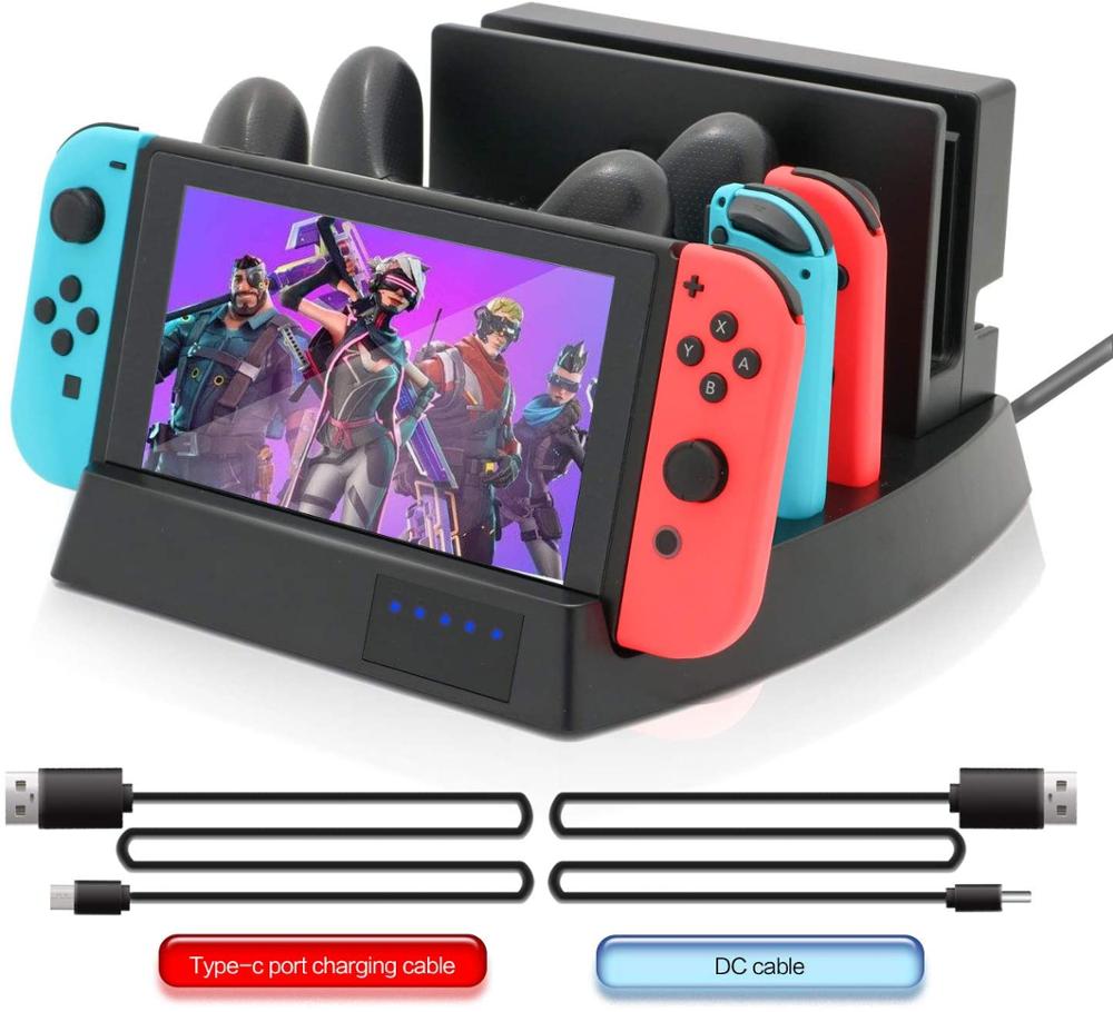 Base De Carga Para Nintendo Switch , 2 NS , 2 Joy-cons Mandos Pro Con 1 ...