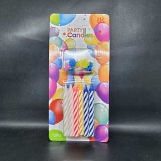 10 Velas cumpleaños multicolores con soporte: Decoración,y