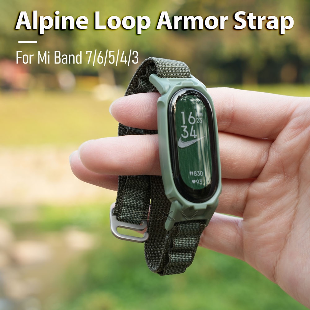 Para Xiaomi Mi Band 8 Loop correa de reloj de repuesto de nailon (verde  militar)