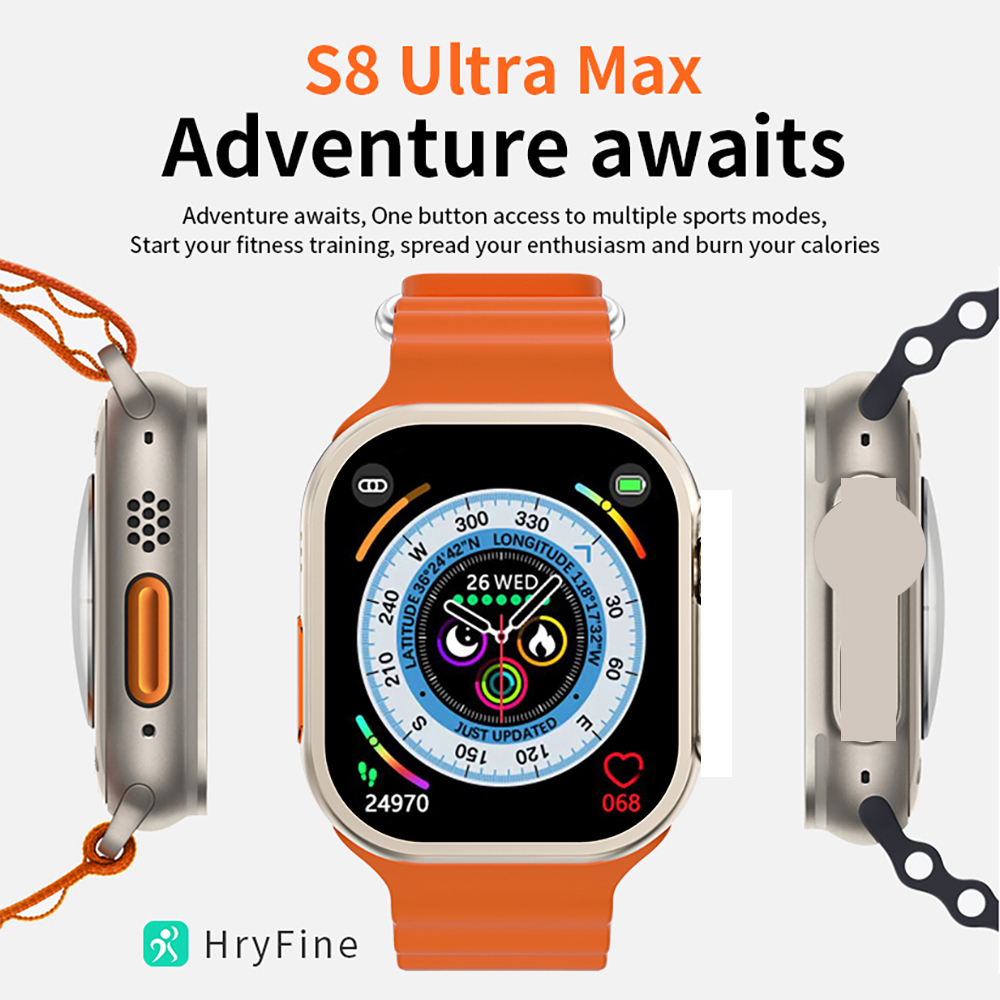 S8 Ultra Max Smartwatch Series 8 S8 Smart Watch AI Voice 2.0inch Llamada  Bluetooth Wriless Reloj De Carga 8