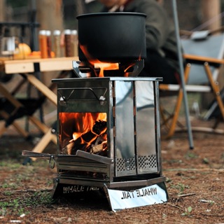 Estufa plegable, equipo de Camping, calefactor de madera de fuego, parrilla  de barbacoa portátil, suministros de cocina de pícnic al aire libre con