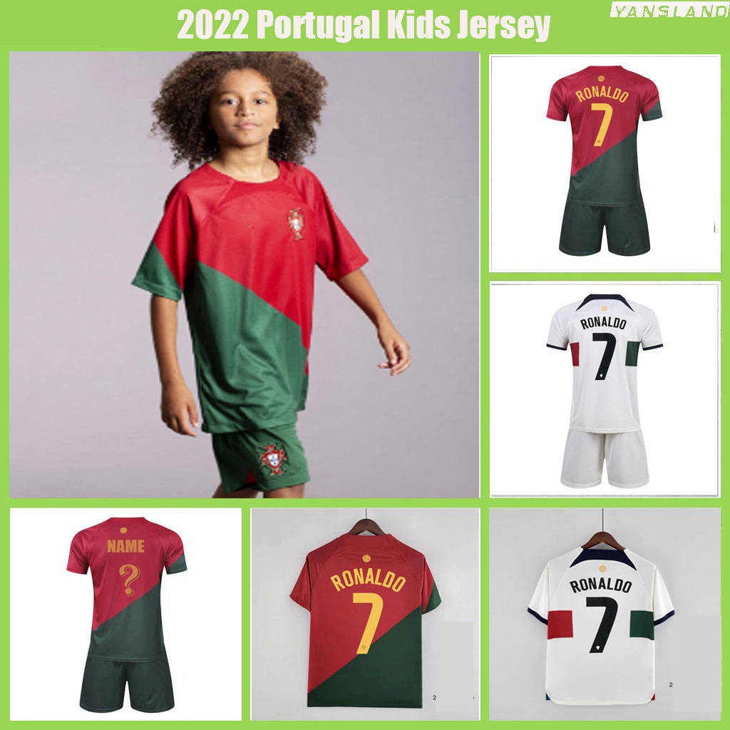 2022 Portugal Jersey Niños 3-15 Años-Camiseta De Fútbol Para cr7