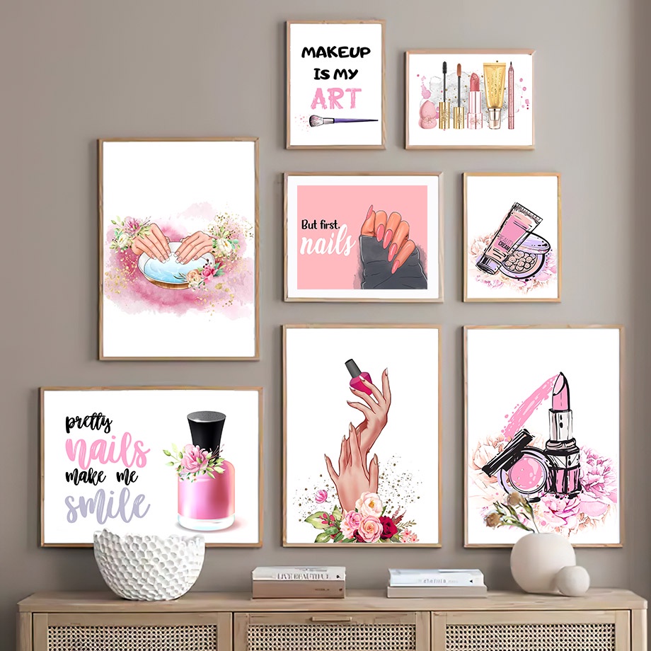 Impresión artística de pestañas para salón de belleza, arte de pared,  cuadro de pestañas, decoración de pared, lienzo, pósteres de maquillaje,  tienda