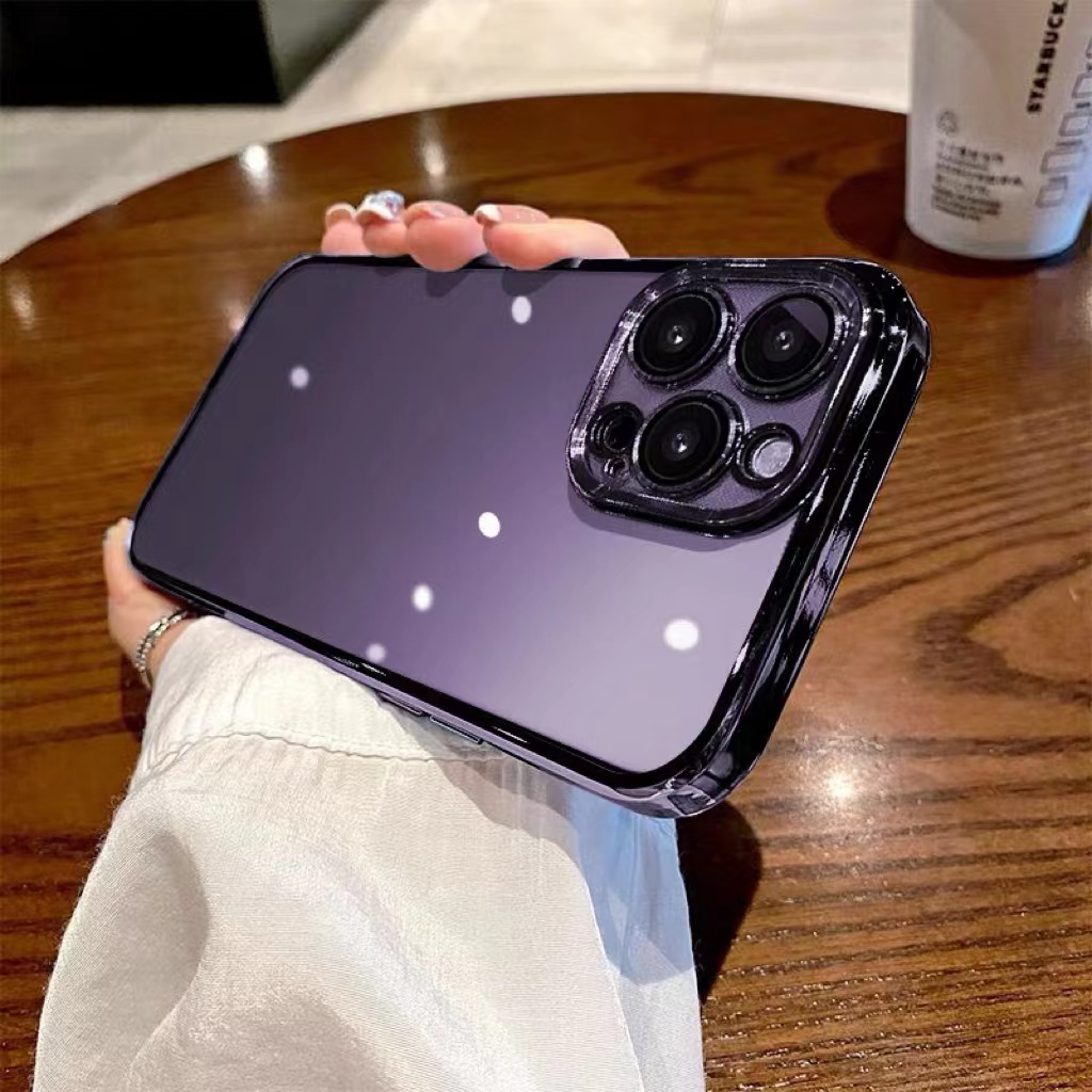 Funda con cuerda violeta transparente iPhone 13 Mini 