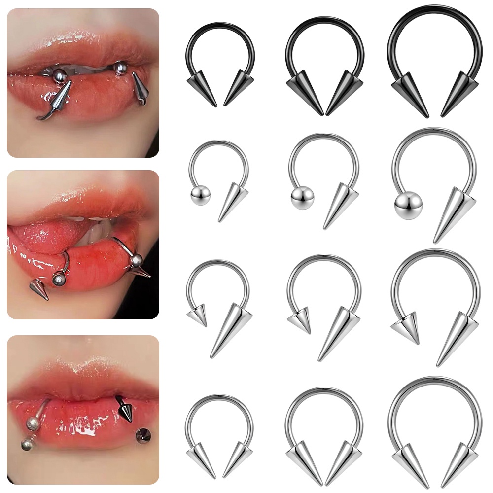 1 Pieza 16G 8/10/12mm Cono De Perforación De Septo De Acero Inoxidable  Herradura Nariz Piercing Spike Diablo Labret Labios Anillos Hélice  Pendiente | Shopee Chile