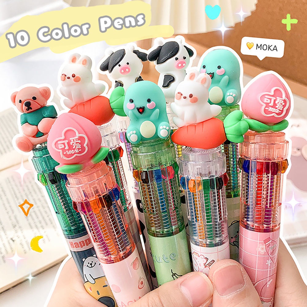 Set bolígrafos 10 colores, pasta