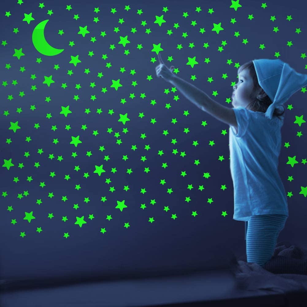 Comprar 100 pegatinas de pared de estrellas fluorescentes que brillan en la  oscuridad para dormitorio de niños