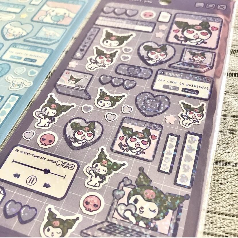 Sanrio Goo Tarjeta Pegatina Kuromi Láser De Dibujos Animados Manual ...