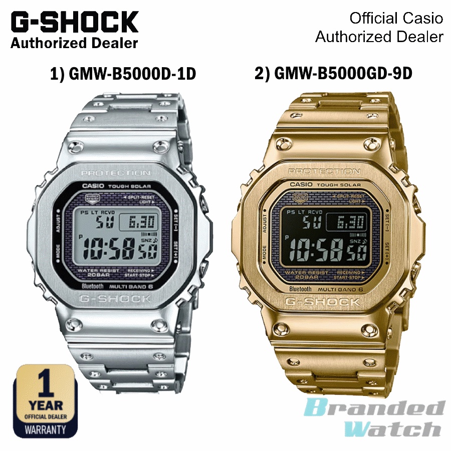 Clásico reloj Casio dorado G-SHOCK para hombre GMW-B5000GD