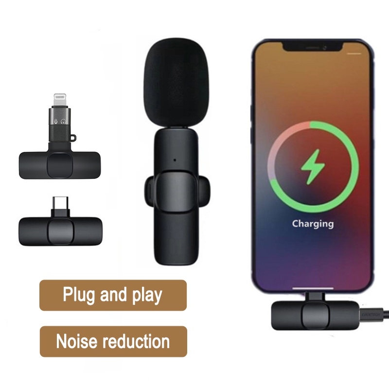 Micrófono Lavalier inalámbrico para iPhone/iPad Mini micrófono de clip  inalámbrico para grabación de video de iPhone Denoise Omni Lav Micrófono de