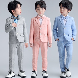 Conjunto de ropa de algodón de manga larga para bebés y niños, 3 piezas,  camisa + chaleco + pantalones, traje casual para niños pequeños (rosa, 3-4