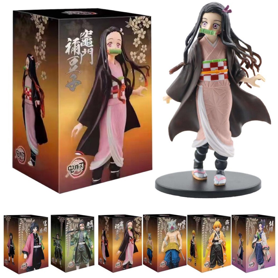 Demon Slayer Figura Conjunto Tanjirou Nezuko Kimetsu No Yaiba Figuras De  Acción Original Japón Anime PVC Modelo Coleccionable Juguetes Regalos