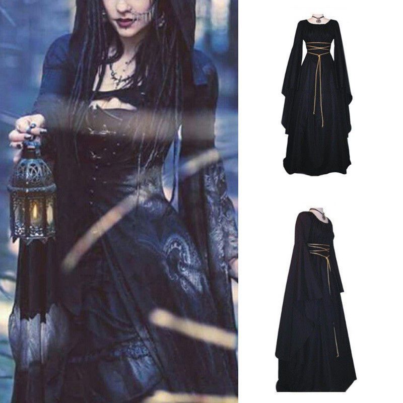 Vestido medieval para mujer, lindo vestido renacentista, de manga larga,  cosplay, Halloween, disfraz de fiesta