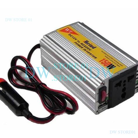 Inversor de corriente 3000W, inversor de onda sinusoidal pura, CC 12V/24V a  AC 110V/220V Transformador de voltaje, con 1 toma de CA y 2 puertos USB