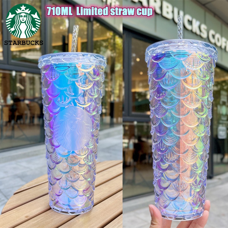 ins style Limited Starbucks Vaso Botella De Agua Reutilizable Taza De Paja  Esmerilada Serie Durian Diamante Tachonado Vino