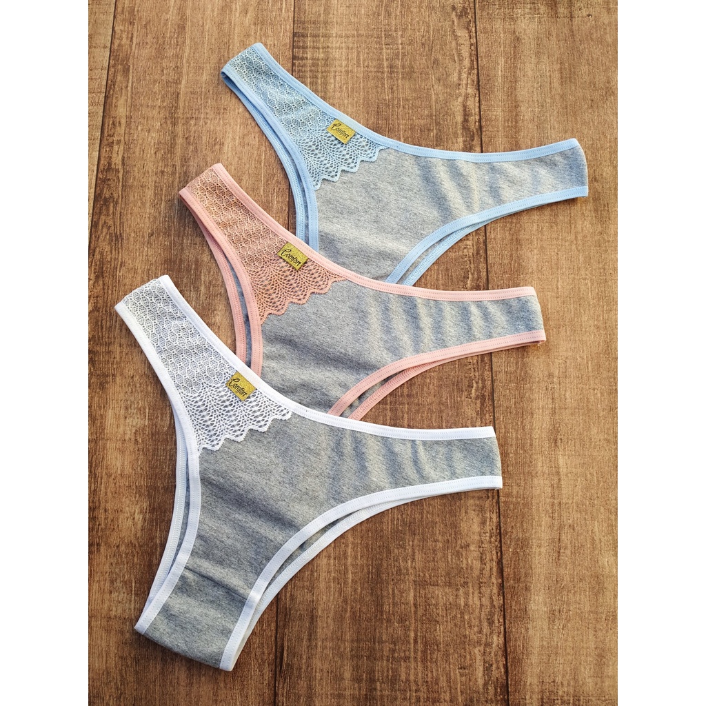 Calcinha Algodan Blend Y renda REF : Paola | Shopee Chile