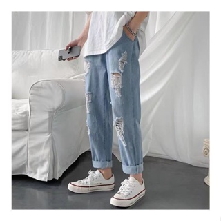 Es Esto Lo Nuevo de Jeans rotos blancos de hombres con parche ??