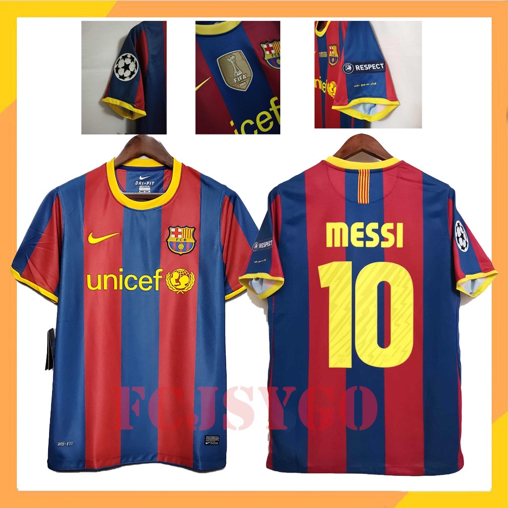 Camiseta De Futbol Barcelona 2010 2011 Messi Retro Con Parche UEFA FIFA Shopee Chile