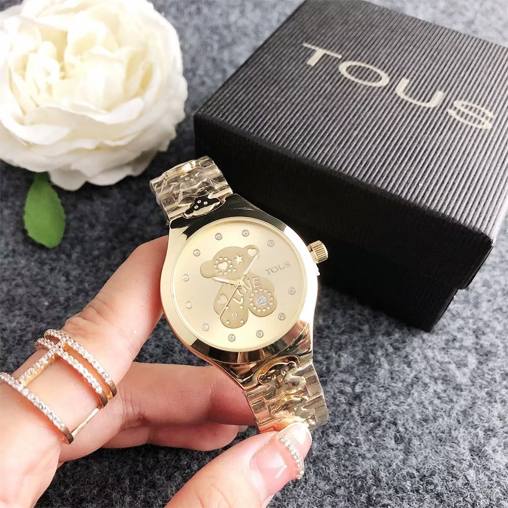 Tous Reloj Casual Esfera Redonda Relojes De Cuarzo Diamante Hombres Mujeres Acero Inoxidable Correa De Cuero De Pulsera Pareja Regalo De Cumpleanos Shopee Chile