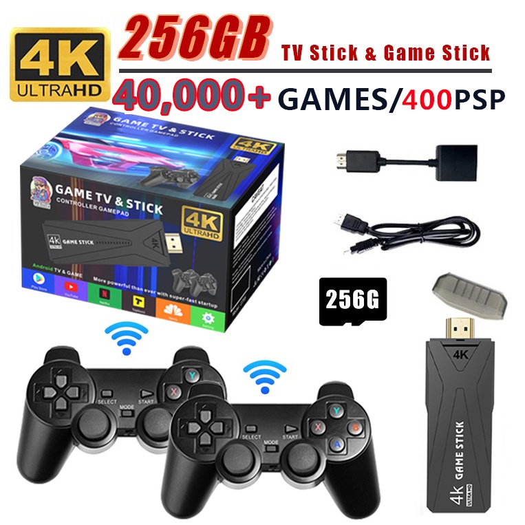 Consola Retro X2 Plus Game Stick Controlador Inalámbrico Doble 128GB 40000  + Juegos