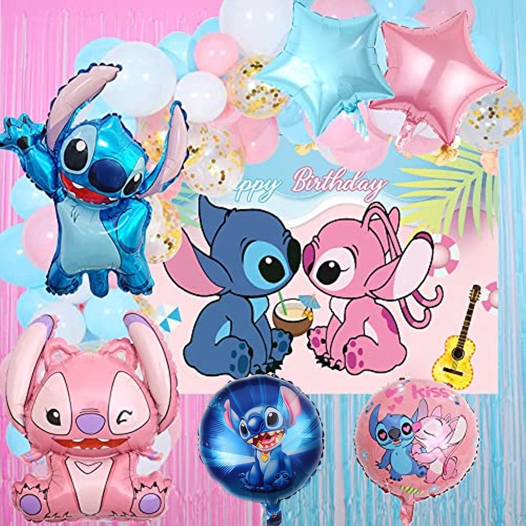 Juego de Globos de látex Lilo & Stitch para cumpleaños, Kit de guirnalda  para niños de 1 a 9 años, decoración de fondo para fiesta de Baby Shower, 1  Juego - AliExpress