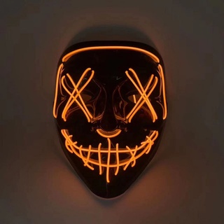 Mascara Halloween La Purga De Terror Con Luz LED Craneo Esqueleto Morada Calidad