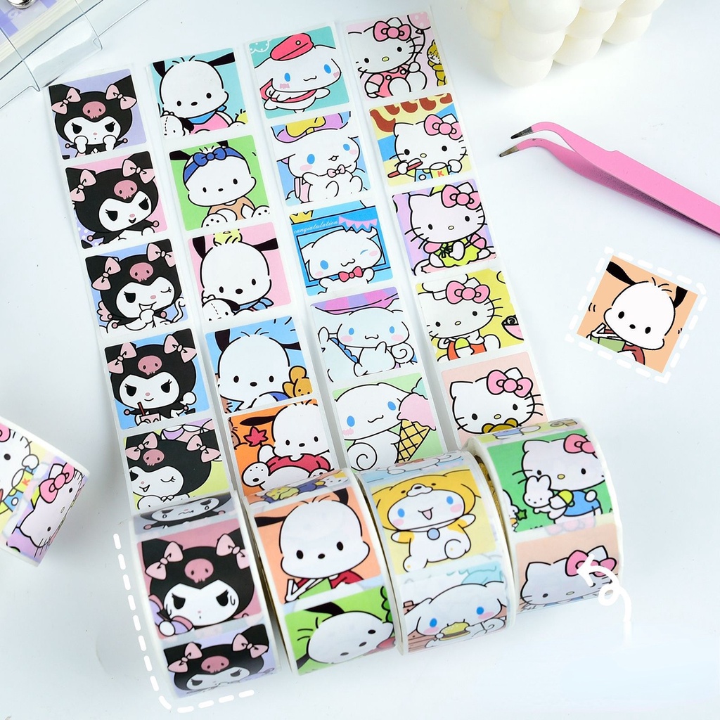 200pcs Sanrio Dibujo Animado Sticker Cinta Kuromi Pacha Dog Ania Anime ...