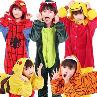 Stitch Kigurumi Niños Pijama Invierno Franela Ropa de dormir cálida Niños  Niñas Animal Onesies Monos-1