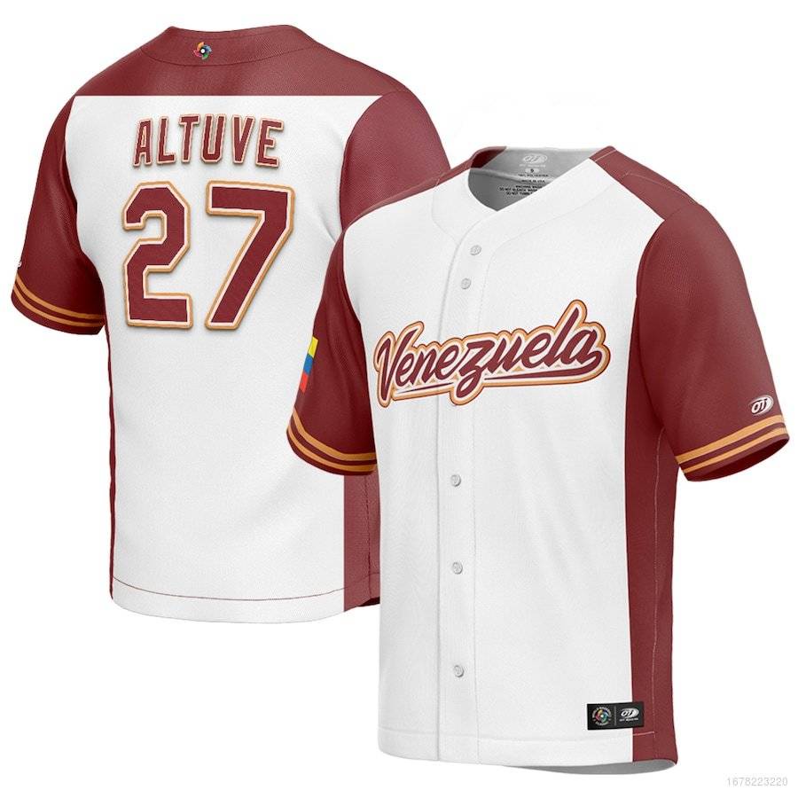 SY3 2023 World Baseball Venezuela Jose Altuve Jersey Cardigan Camisas