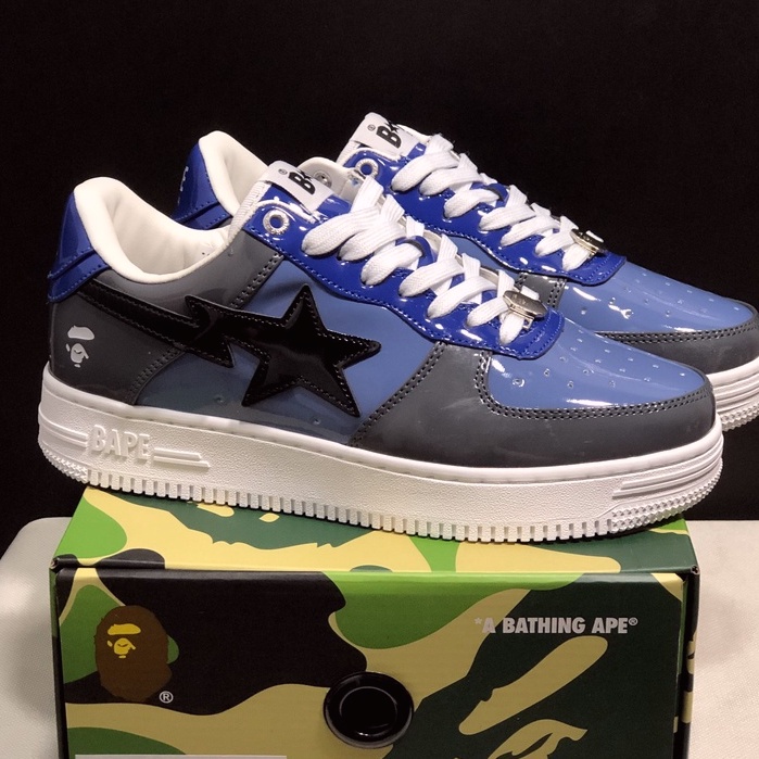 BAPE STA COMBO Azul Zapatillas De Deporte De Moda Baja Negro Shopee Chile