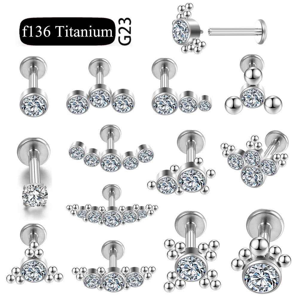 Anneau De Nombril En Titane Avec Diamant - 14G - Filetage Intérieur - Bijou Piercing élégant Et Hypoallergénique