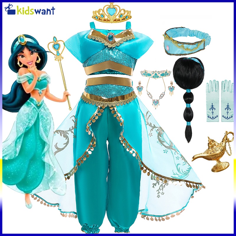 Disfraz De Jazmín Cosplay Para Niñas , Vestido De Princesa Aladdin ...