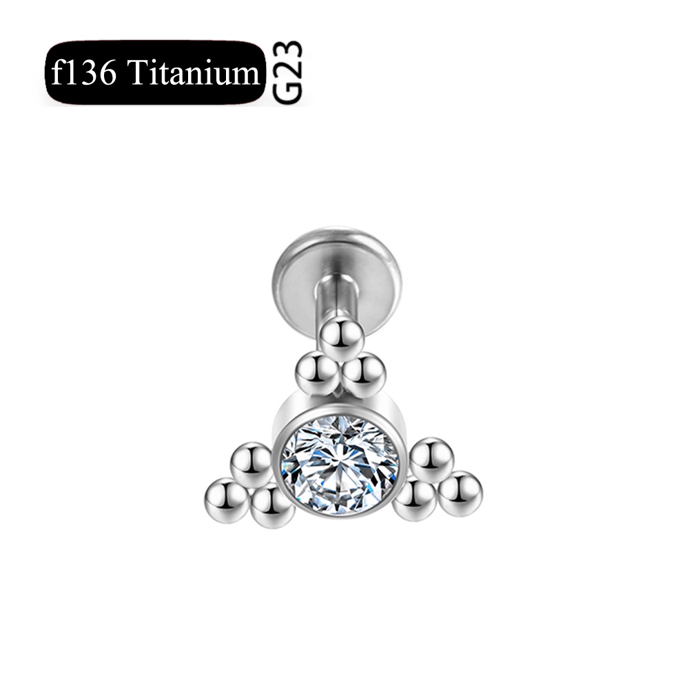 PIERCINGLINE Titanio Labret Con Push Fit, Piercing Per Naso - Foto 5