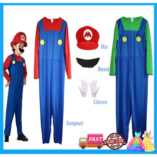 Cosplay Adultos Y Niños Super Mario Bros Disfraz De Baile De Halloween  Fiesta MARI0 Y LUGI Disfraces Para Regalos