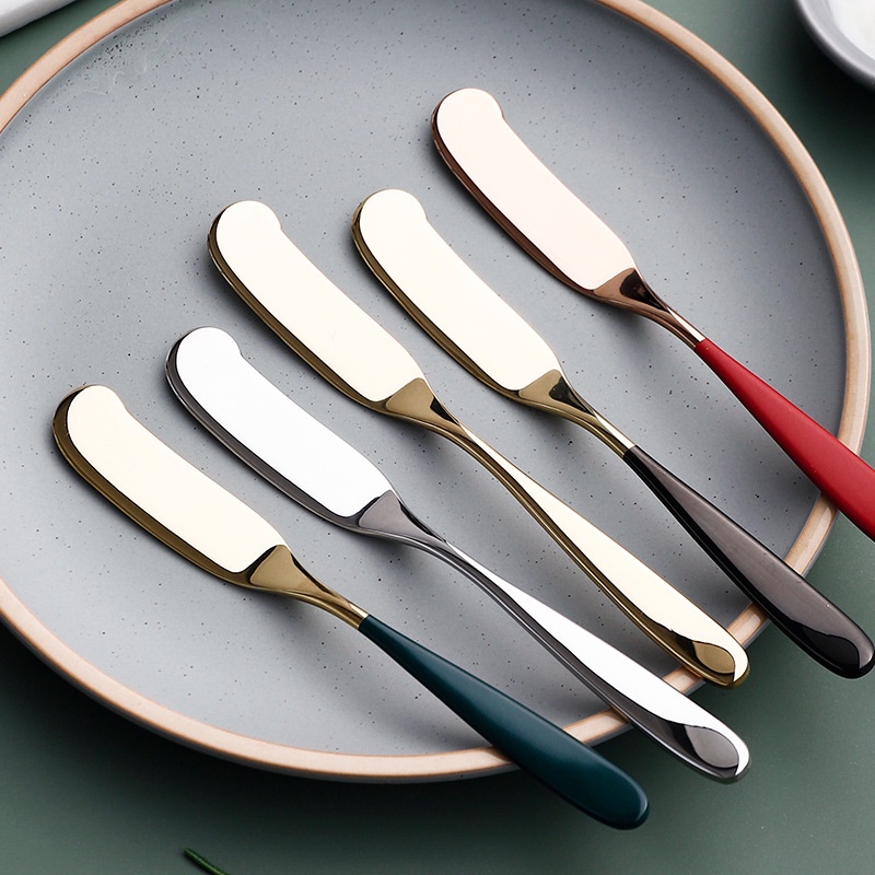 Set de 6 cucharas para postres con mango redondo y liso de acero inoxidable  de primera calidad