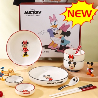 Disney-vajilla de cerámica con dibujos animados de Mickey Mouse y Minnie  Mouse, cuenco de arroz, tazón de postre, tazón pequeño para el hogar -  AliExpress