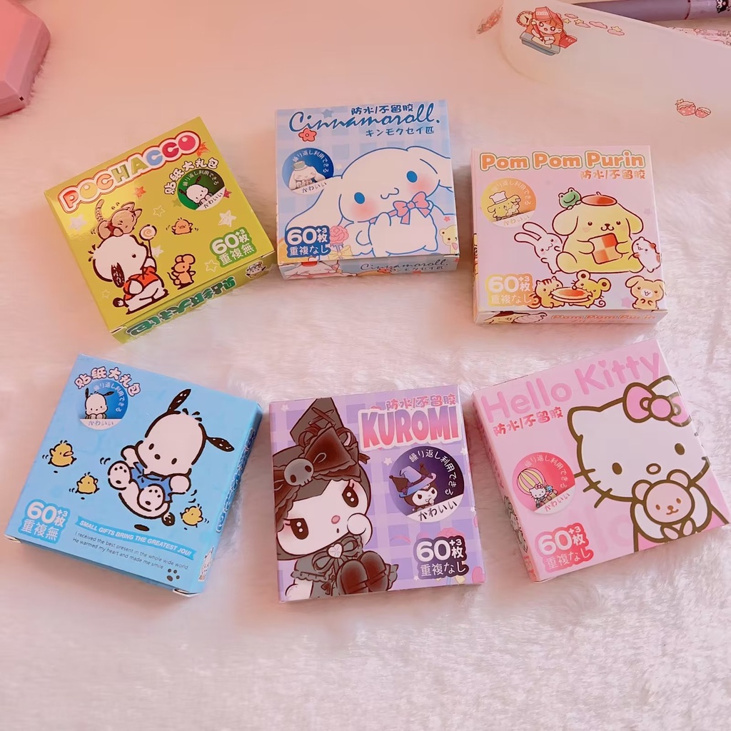 60 Unids/Caja Sanrio Kuromi Cinnamoroll Hello Kitty Pachacco Sticker De ...