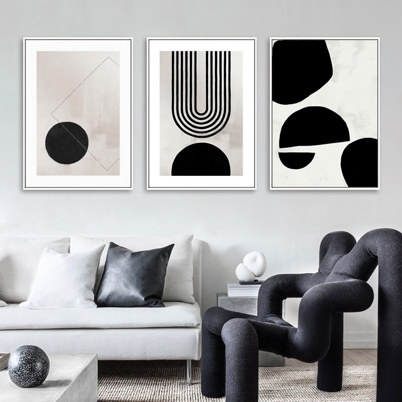 Set 3 Cuadros abstractos modernos estilo piet mondrian – Cuadros Deco