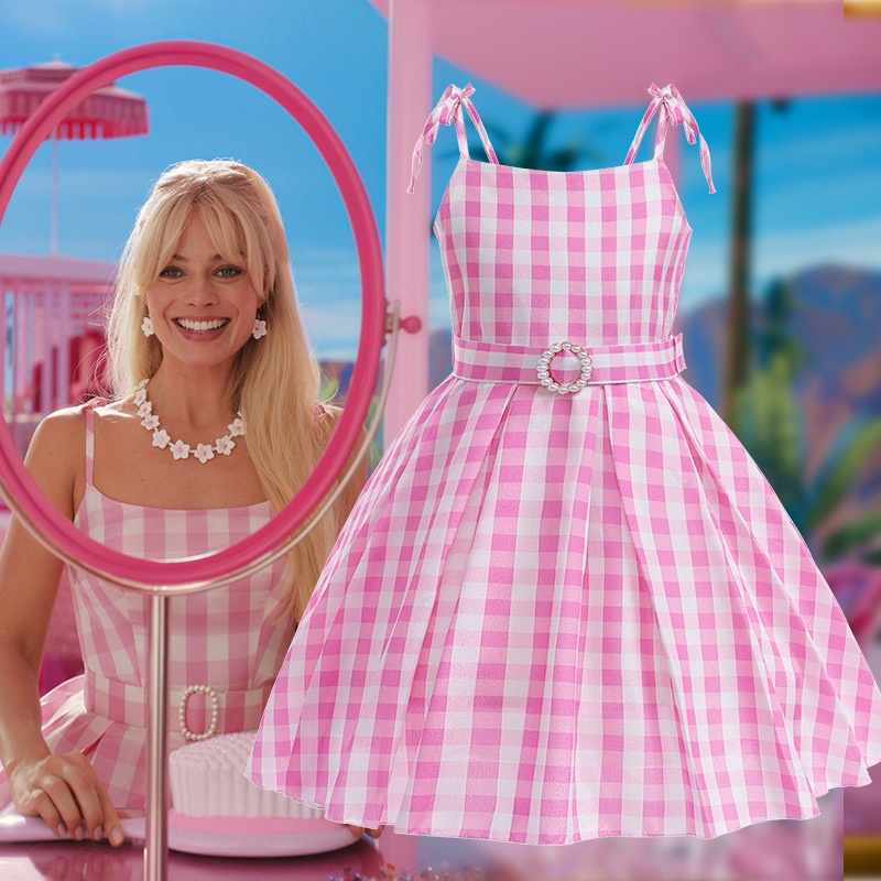 Vestido Barbie De Tirantes Rosa Para Niña