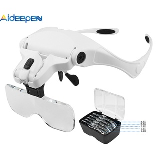  Lupas con luz LED binocular gafas lupa con banda de cabeza  suave luz ajustable 3.5X-420 : Electrónica