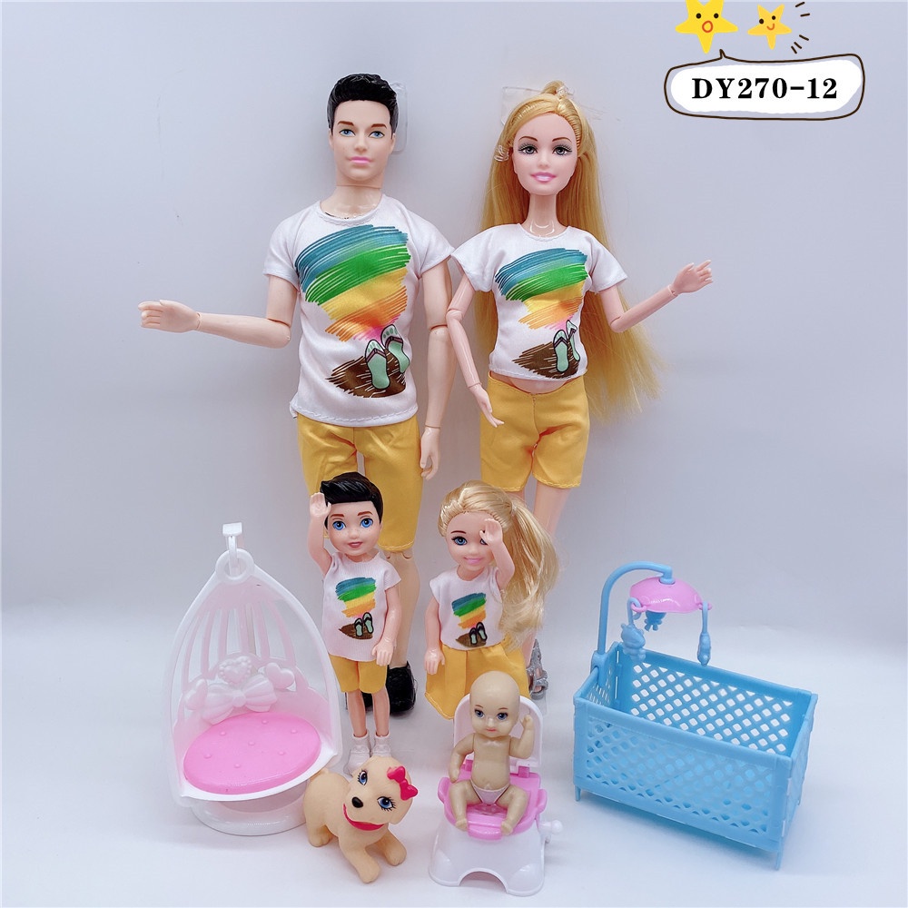 Muneca Barbie Embarazada De 30 Cm Bebe set De Regalo Familiar Para Una Familia De Seis Juguetes Para Ninos