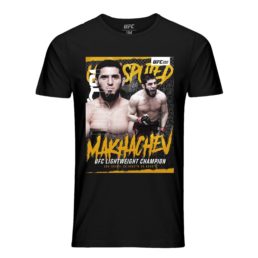 Hombres UFC ISLAM MAKHACHEV 280 Campeonato Polera-Negro ALJAMAIN