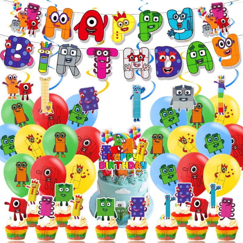 Banderines Happy Birthday Decoración Cumpleaños Infantil - 20 Piezas, Banderas, Topper Tarta, Tema Swirl - Kit Fiesta Colorido One Piece